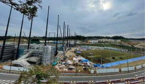 Construction work at Tokyo Giants Stadium